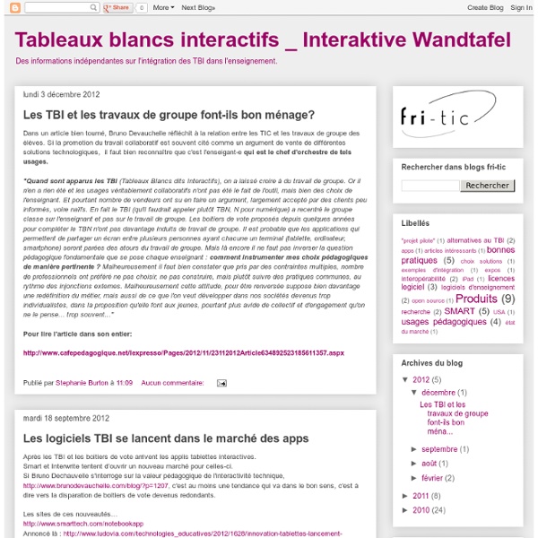 Tableaux blancs interactifs _ Interaktive Wandtafel
