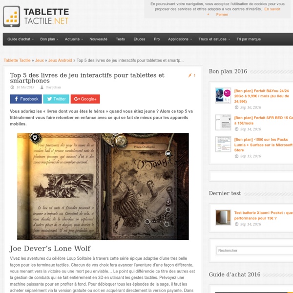 Top 5 des livres de jeu interactifs pour tablettes et smartphones