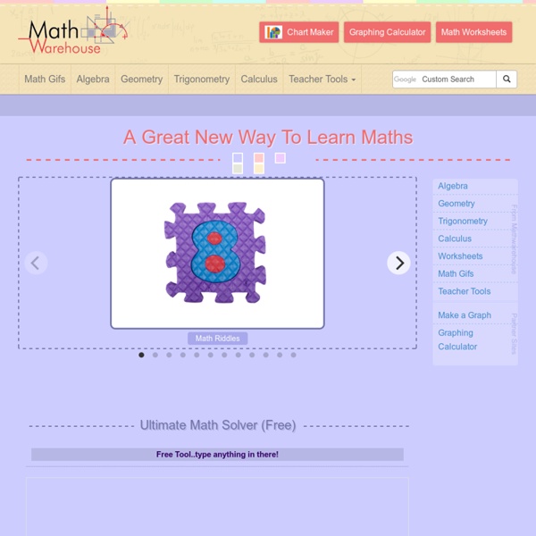 Interactive Math Activities, Demonstrations, Lessons with definitions and examples, worksheets, Interactive Activities and other Resources