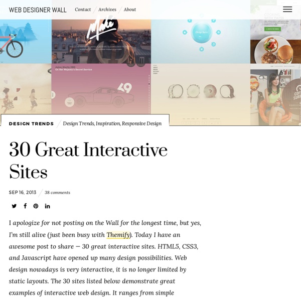 30 Great Interactive Sites - Web Designer Wall - Design Trends and Tutorials