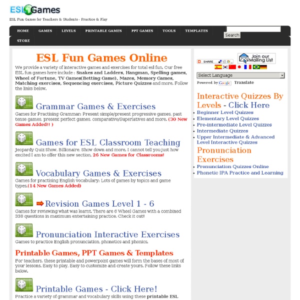 Free ESL Fun Games & Interactive Exercises Online