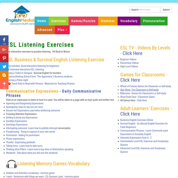 ESL Interactive Listening Exercises