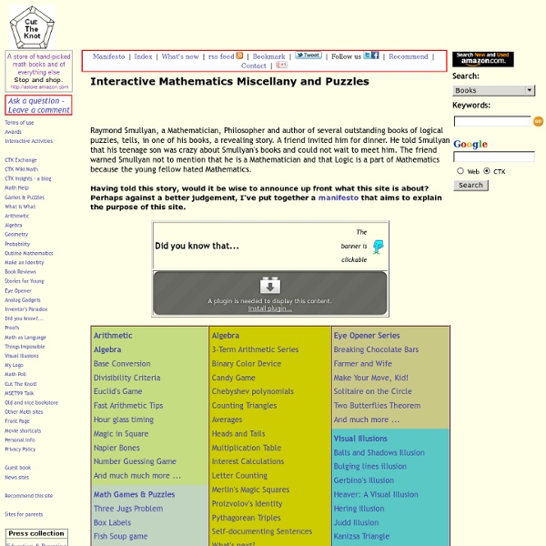 Contents, Interactive Mathematics Miscellany and Puzzles