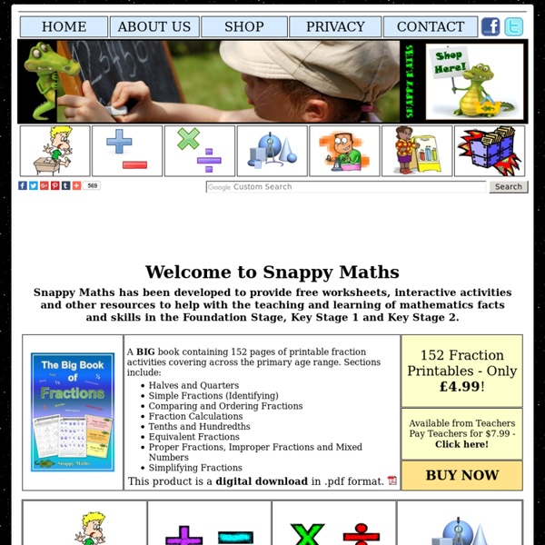 Snappy Maths - Free worksheets and interactive mathematics resources for primary/elementary education.