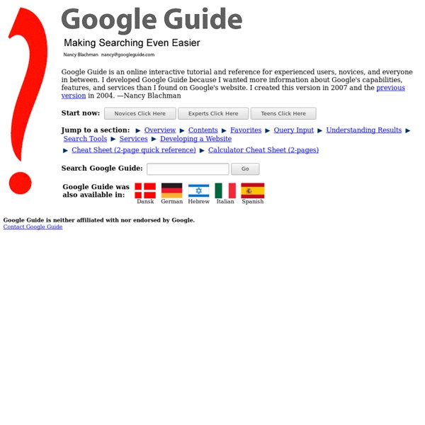 Interactive online Google tutorial and references