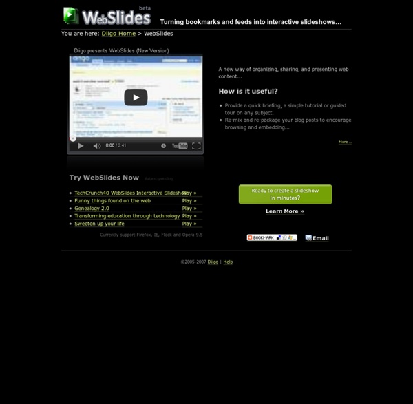 WebSlides - Turning bookmarks and feeds into interactive slideshows…