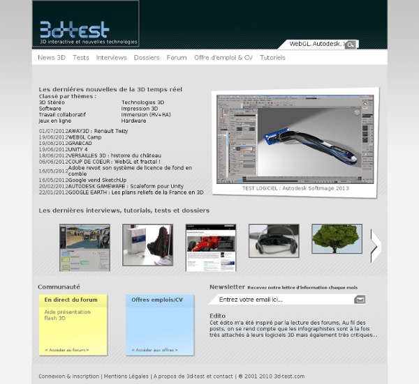 3d-test, 3D interactive et nouvelles technologies