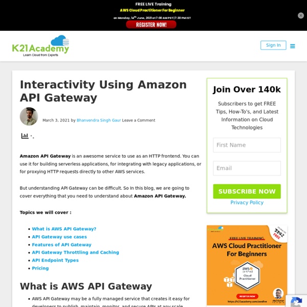 Interactivity Using Amazon API Gateway