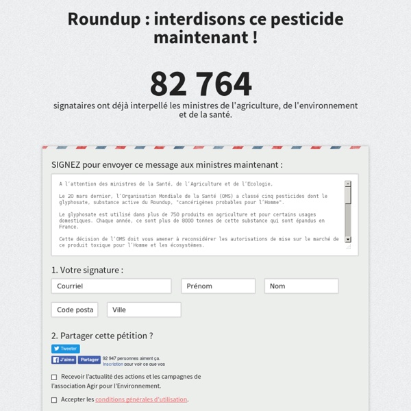 Roundup : interdisons ce pesticide maintenant ! – Agir pour l'Environnement