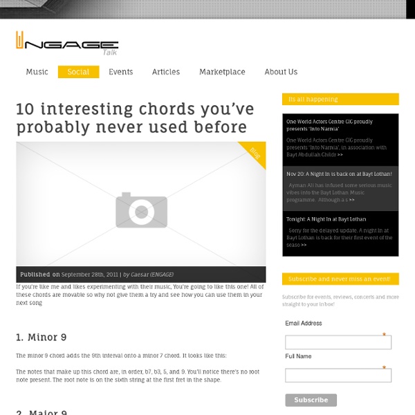10 Interesting Chords You've Never Used
