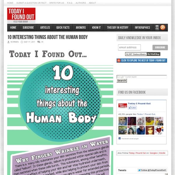 10 Interesting Things About The Human Body