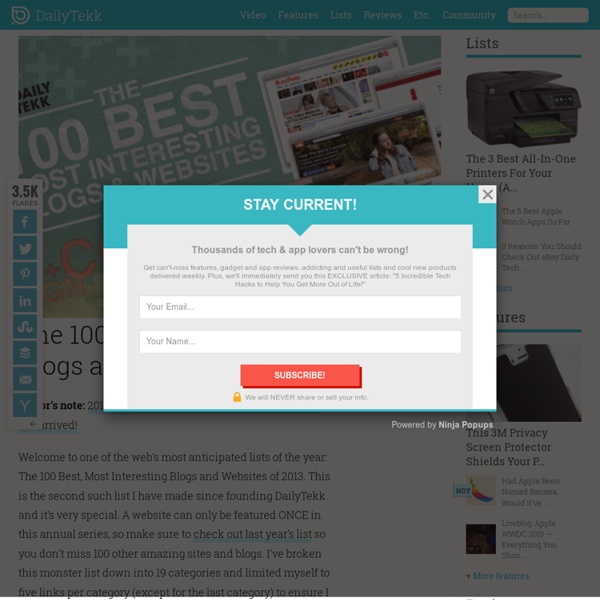 The 100 Best, Most Interesting Blogs and Websites of 2013