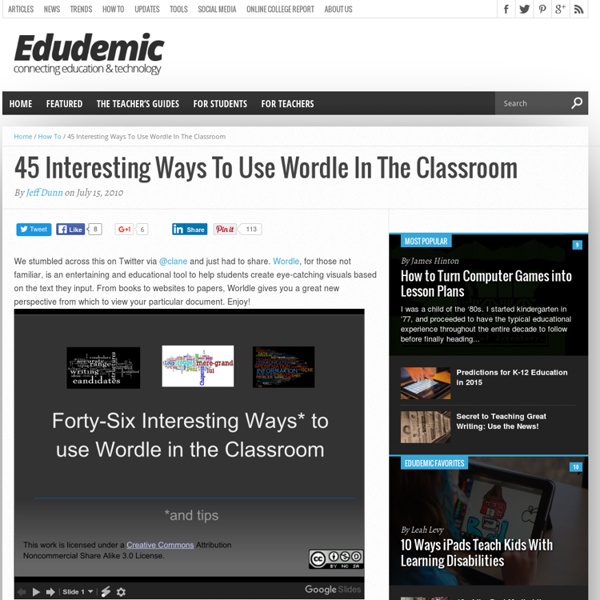 45 Interesting Ways To Use Wordle In The Classroom