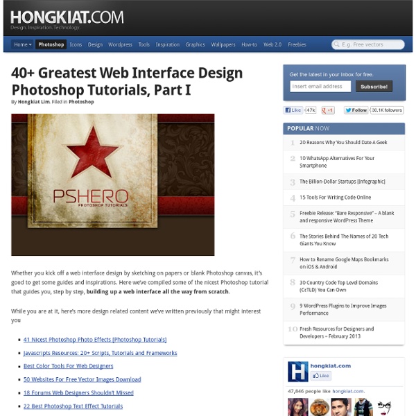 40+ Greatest Web Interface Design Photoshop Tutorials, Part I
