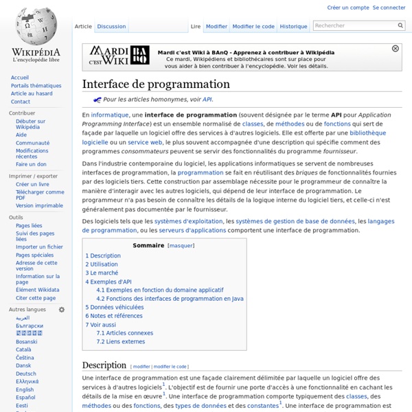 Interface de programmation