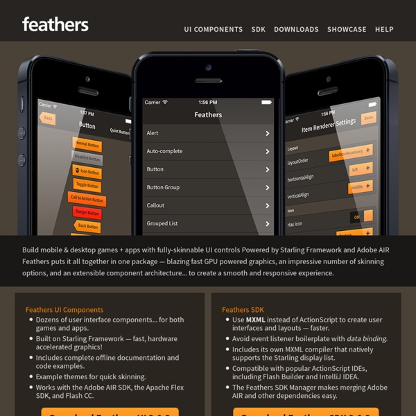 Feathers - Open Source UI Controls for Starling Framework