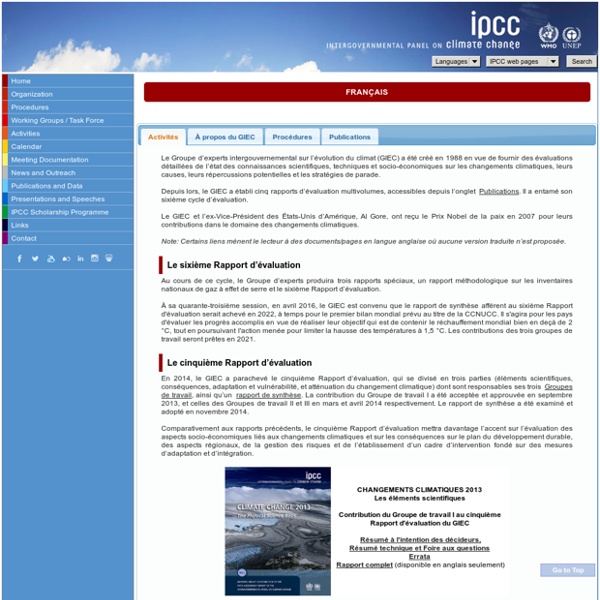 GIEC / IPCC - Intergovernmental Panel on Climate Change