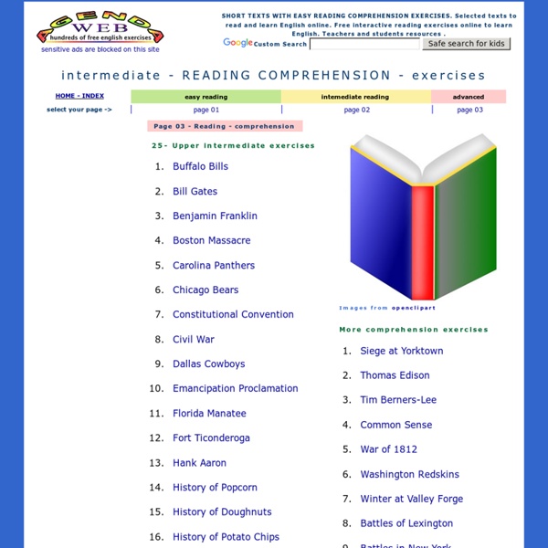 Upper intermediate reading comprehension exercises