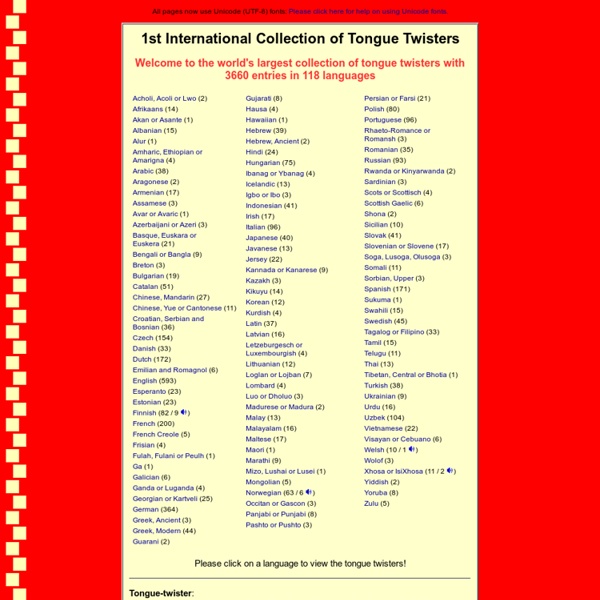 1st International Collection of Tongue Twisters