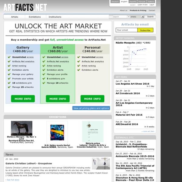 Artfacts.net - le guide international de galeries d'art moderne et d'art contemporain