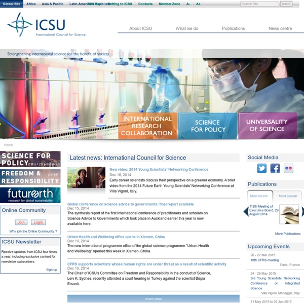 Latest news: International Council for Science — ICSU