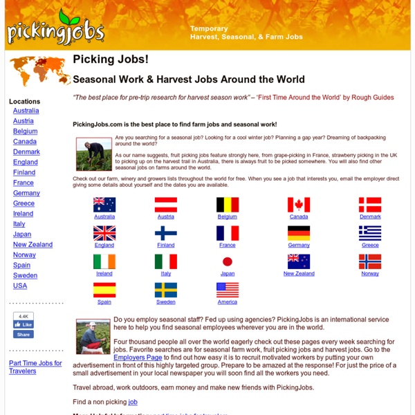 Picking Jobs - the international job site linking employers with seasonal workers