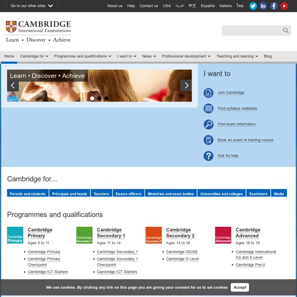 International Education Programmes and Qualifications from Cambridge