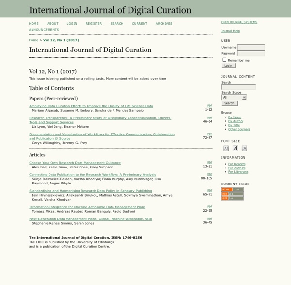 International Journal of Digital Curation