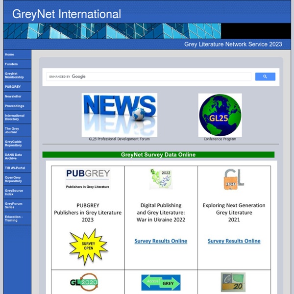 GreyNet International, Grey Literature Network Service