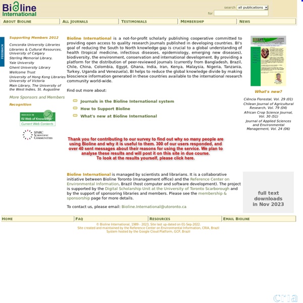+Bioline International Official Site (site up-dated regularly)