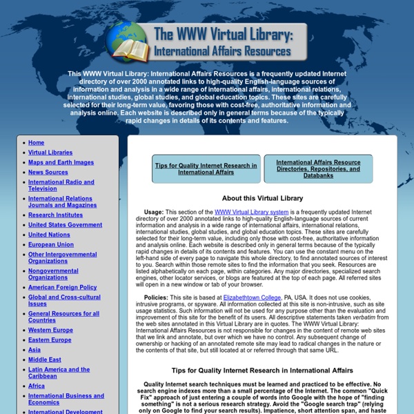 WWW Virtual Library: International Affairs Resources