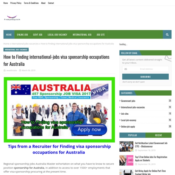 How to Finding international-jobs visa sponsorship occupations for Australia