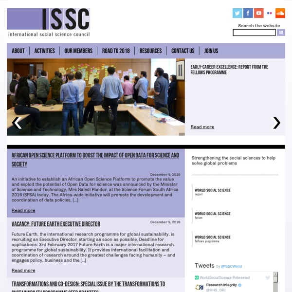 International Social Science Council » Advancing the social sciences