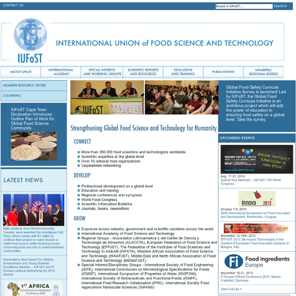 IUFoST International Union of Food Science and Technology