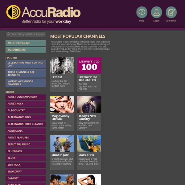 Most popular channels Free Online Radio