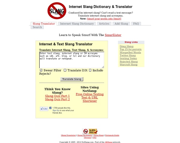 Internet Slang Dictionary & Text Slang Translator