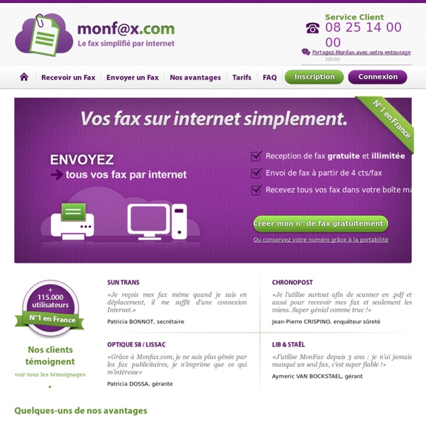 MonFax.com - Reception 100% gratuite de Fax par Internet