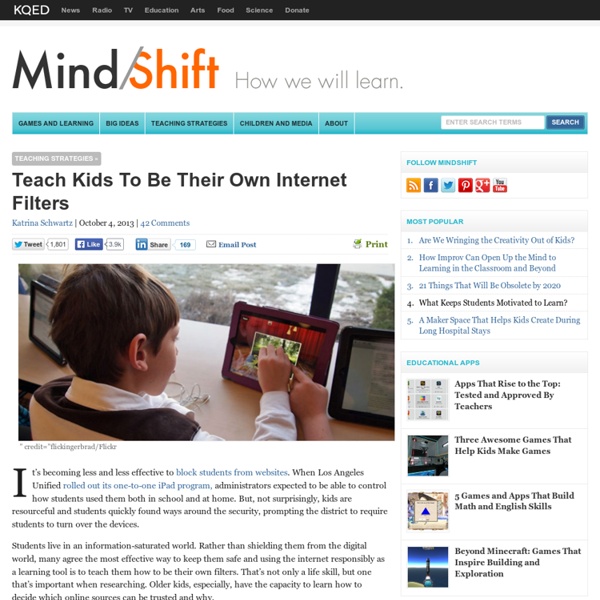 Teach Kids To Be Their Own Internet Filters