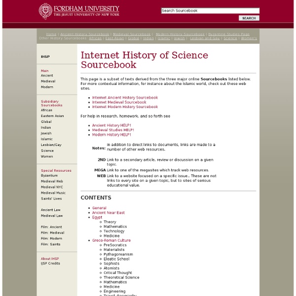 History of Science Sourcebook