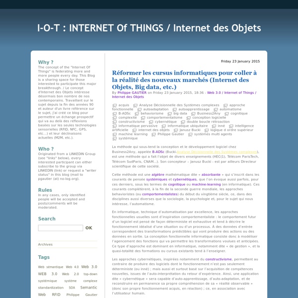 I-O-T : INTERNET Of THINGS / Internet des Objets