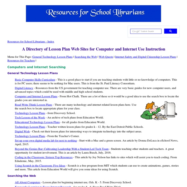 Internet and Technology Lesson Plans