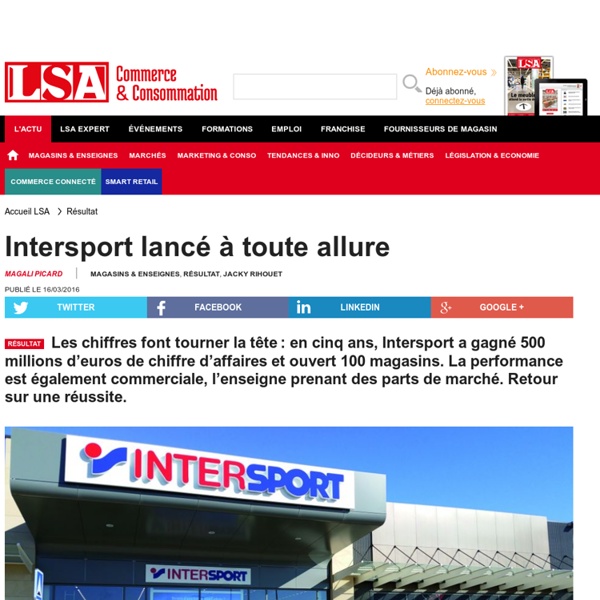 Intersport lancé à toute allure - Sport, Articles sportifs