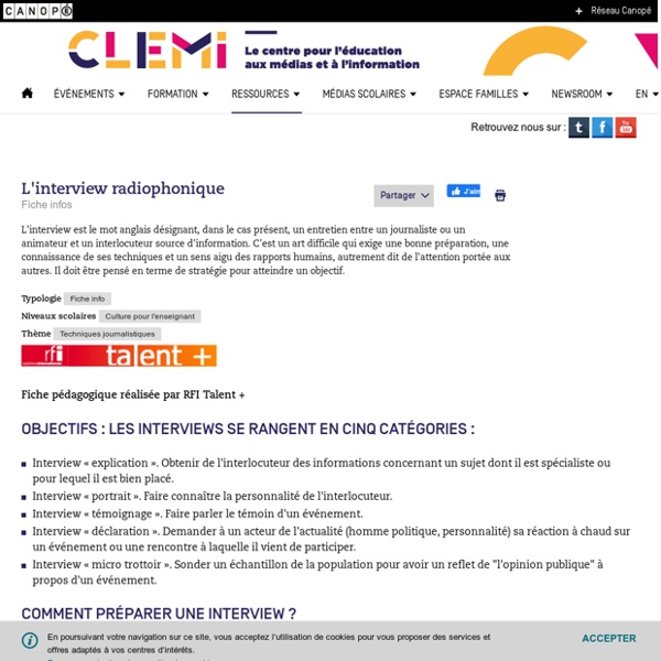 L'interview radiophonique - CLEMI