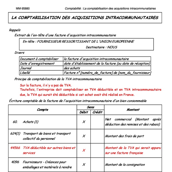 La comptabilisation des factures d achat intracommunautaire - La comptabilisation des factures d achat intracommunautaire.pdf