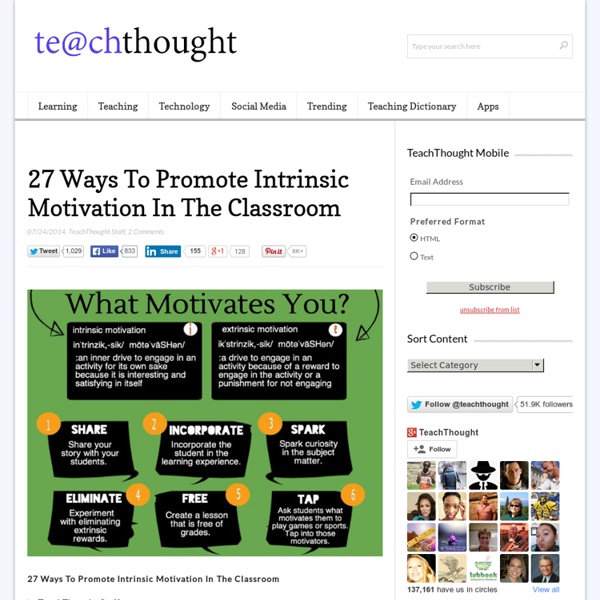 27 Ways To Promote Intrinsic Motivation In The Classroom
