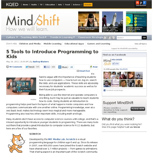 5 Tools to Introduce Programming to Kids