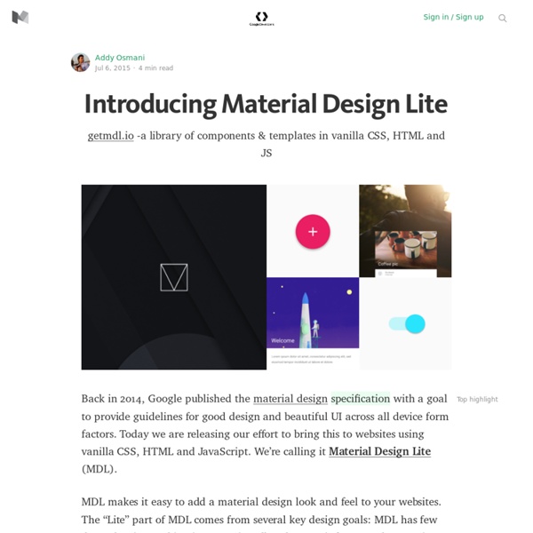 Introducing Material Design Lite — Google Developers
