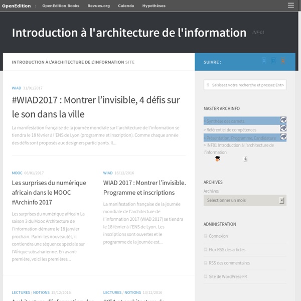 Introduction à l'architecture de l'information