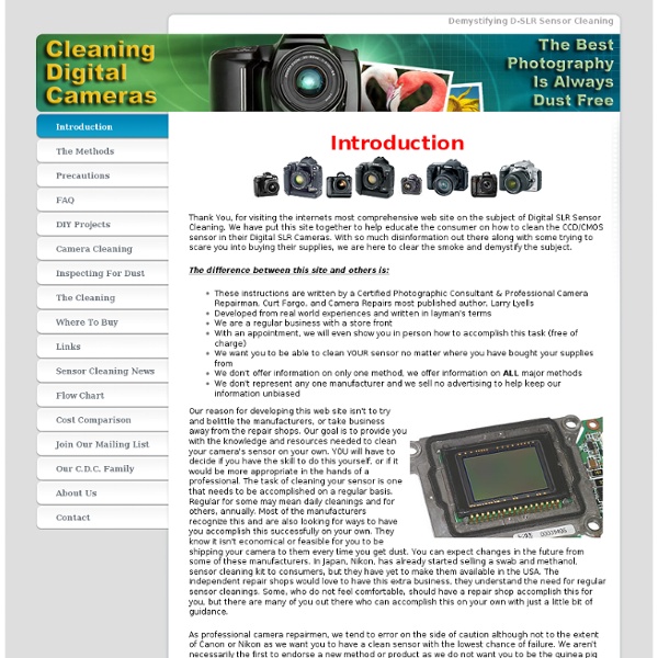 Introduction - Cleaning Digital Cameras - D-SLR Sensor Cleaning.