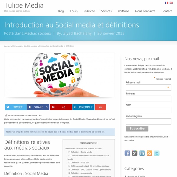 Introduction au Social media et définitions
